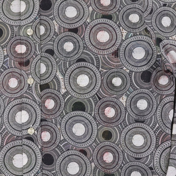 Eton Slim Fit Dress Shirt Mens Medium 39cm 15.5 Multicolor Geometric Print - Picture 6 of 10